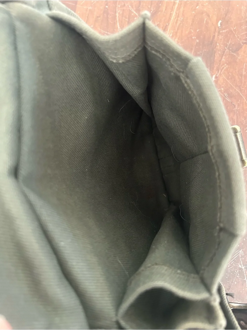 Filson Olive Green Canvas Backpack with Brown Leather Trim